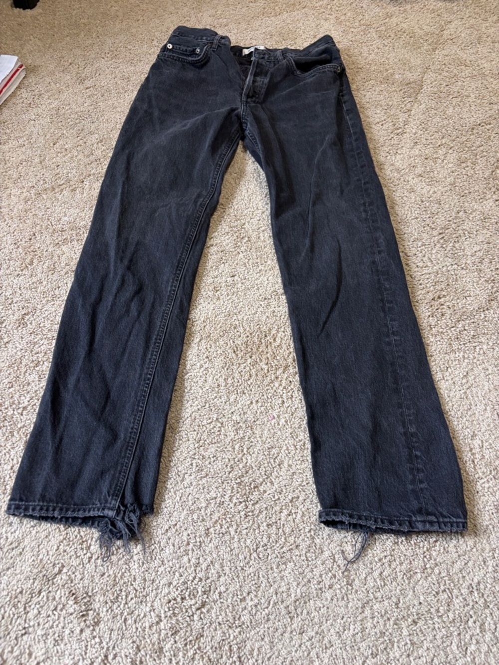 Agolde Black Button Fly Denim Jeans Size 26